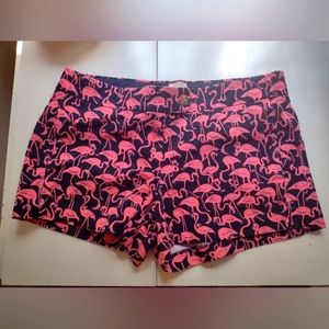J. Crew women's 3" inseam shorts - navy blue with flamingos - size 6